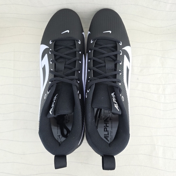 Nike Mens Alpha Menace 4 Black White Football Cleats Shoes FZ7703-005 Sz 15 NEW main image 9